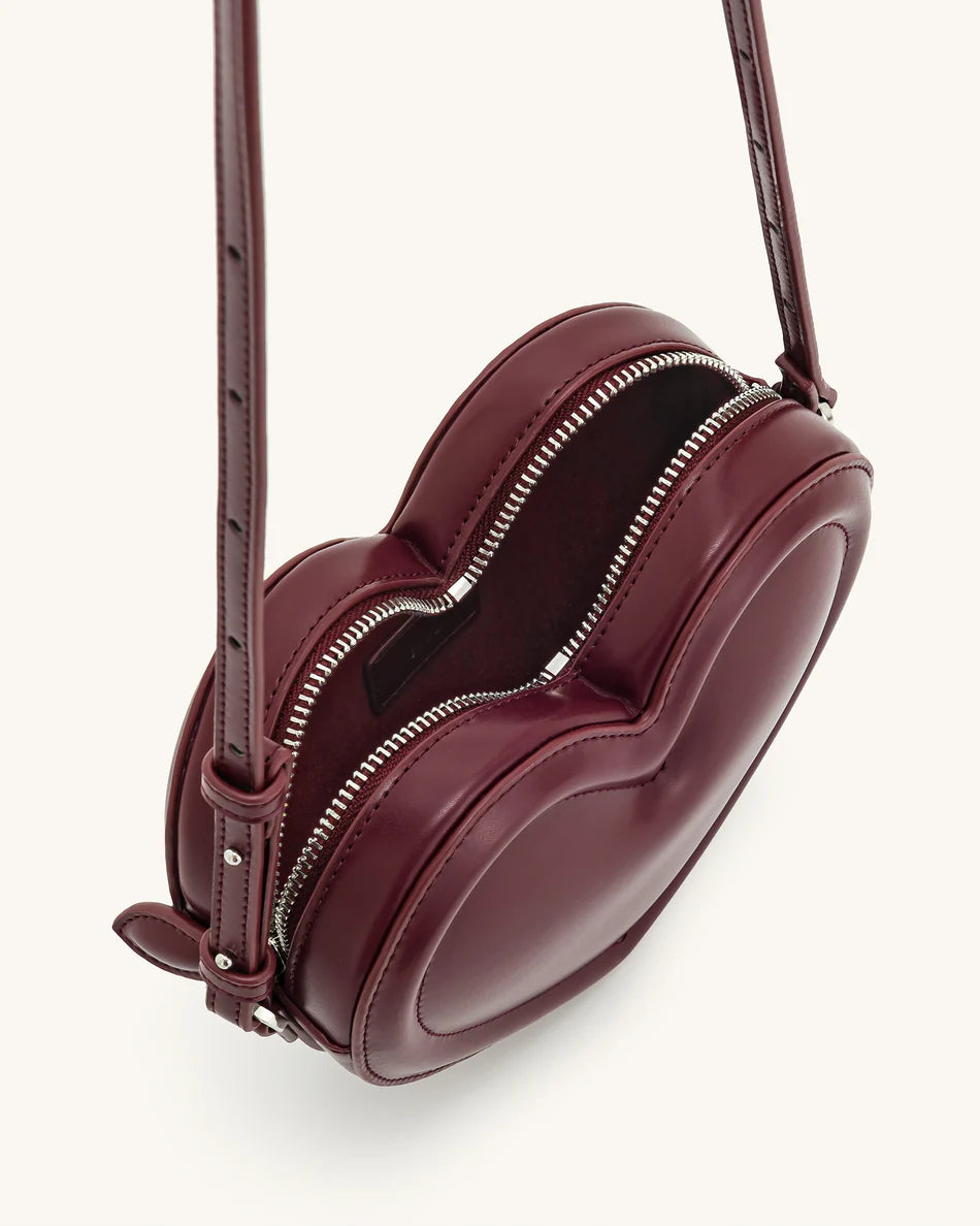 Arlene Heart Bag - Claret