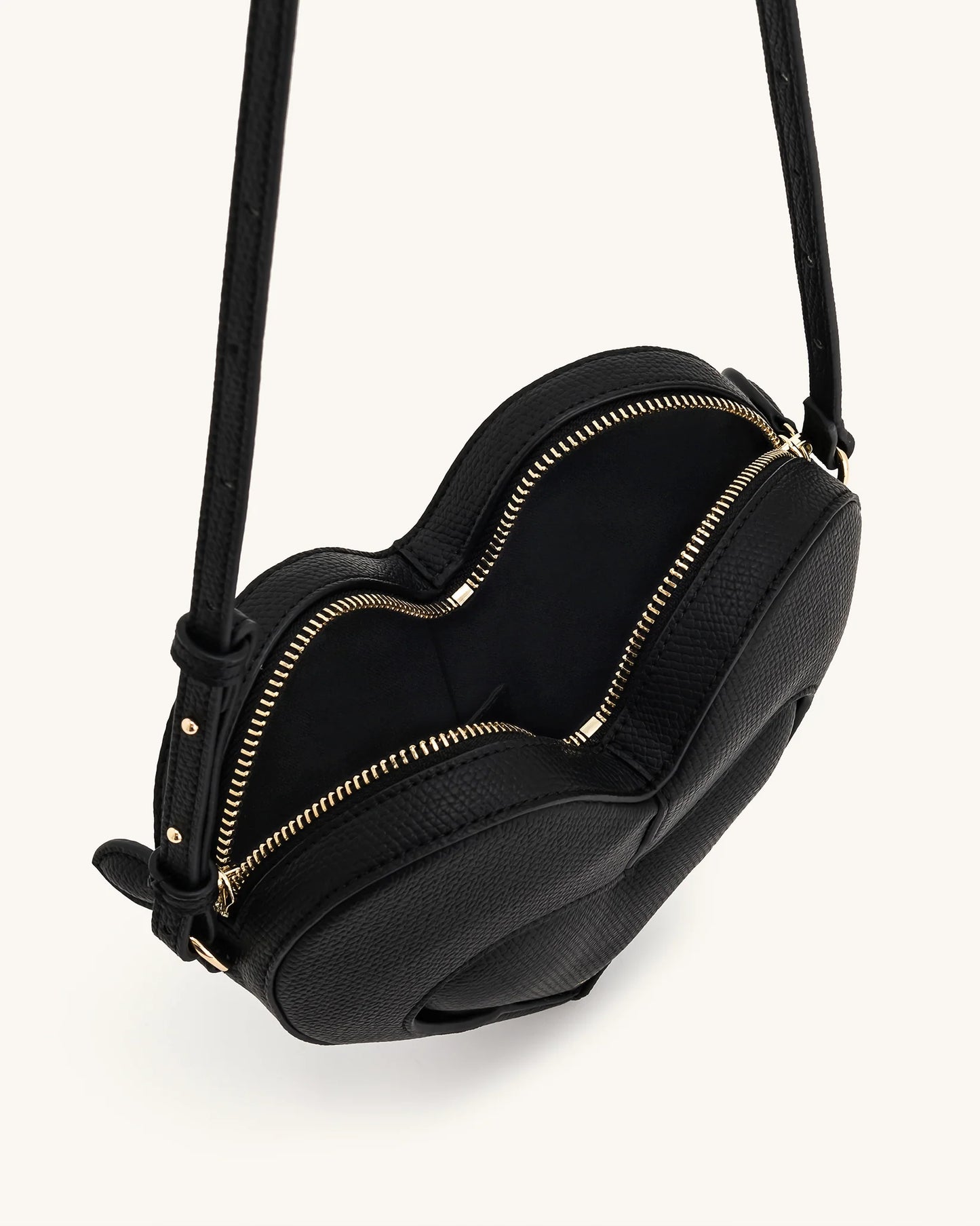Francisca Heart Crossbody Bag - Black