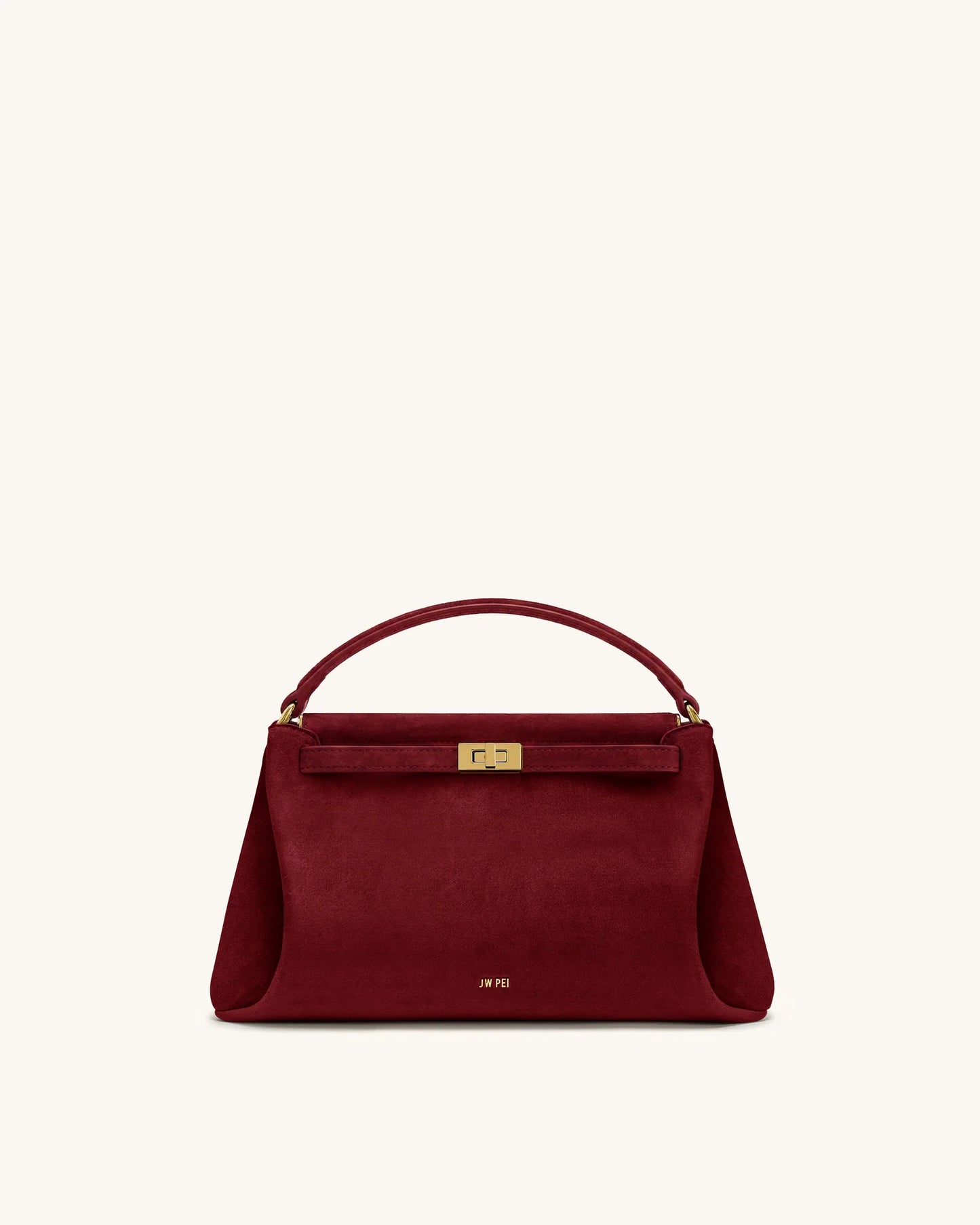 Carmen Faux Suede Top Handle Bag - Burgundy