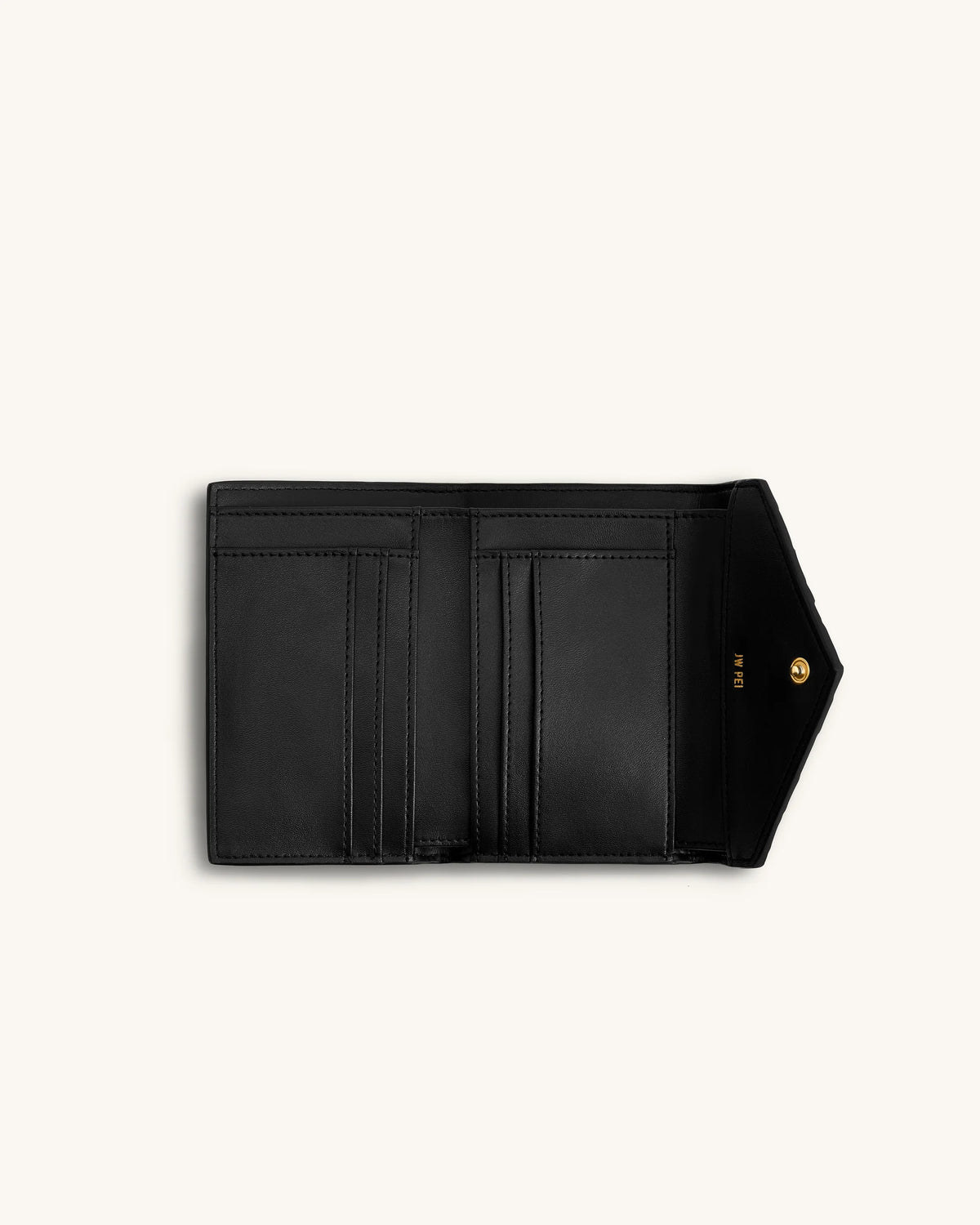 Celeste Woven Textured Envelope Wallet - Black