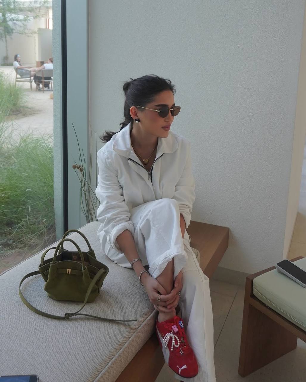 Hana mini tote Dark olive