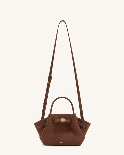 Hana Mini Faux Tote - Mocha Brown