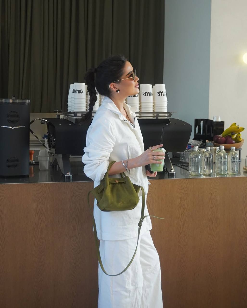 Hana mini tote Dark olive