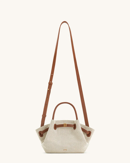 Hana Mini Tote Bag - Brown Canvas
