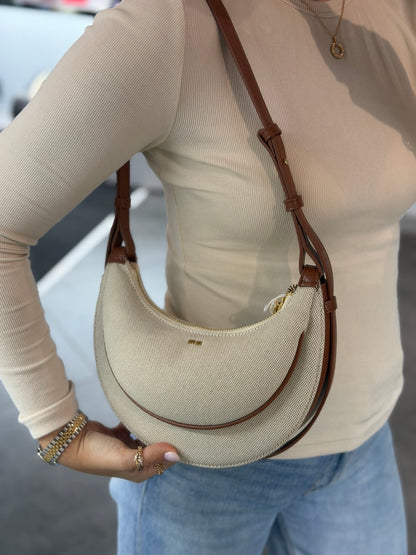 Sharon Crossbody Bag - Brown canvas