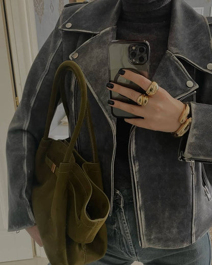 Hana Medium Tote - Dark Olive