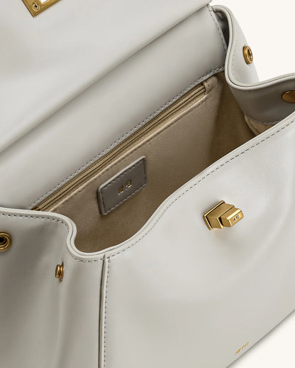 Lucia Classic Top Handle Bag - Light Gray