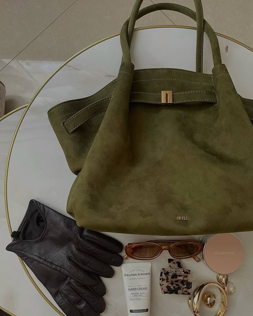 Hana Medium Tote - Dark Olive