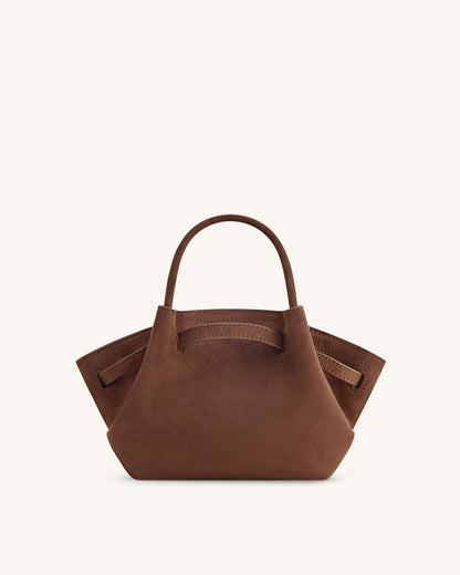 Hana Mini Faux Tote - Mocha Brown