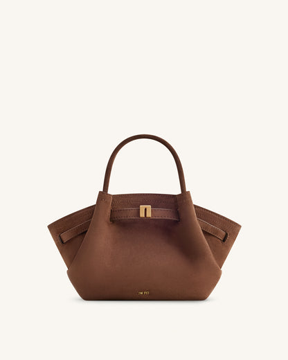 Hana Mini Faux Tote - Mocha Brown