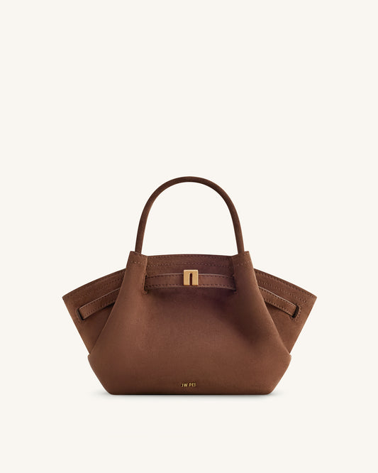 Hana Mini Faux Tote - Mocha Brown