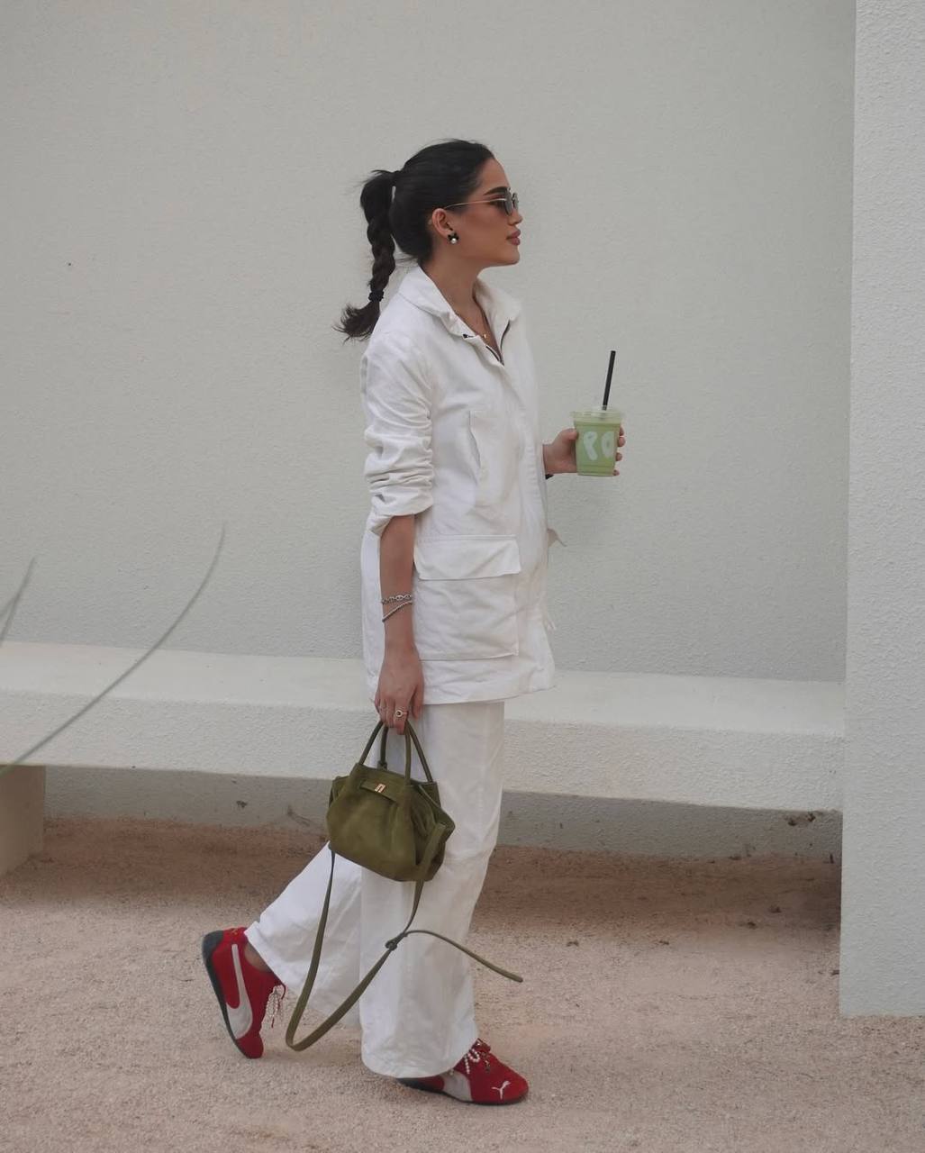 Hana mini tote Dark olive