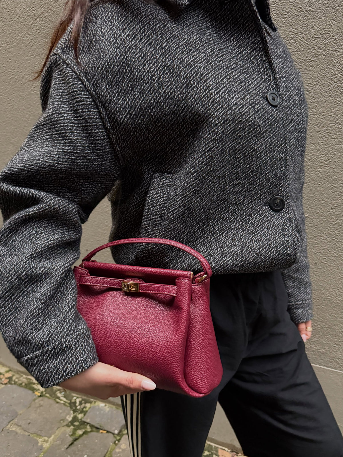 Carmen Top Handle Bag - Burgundy