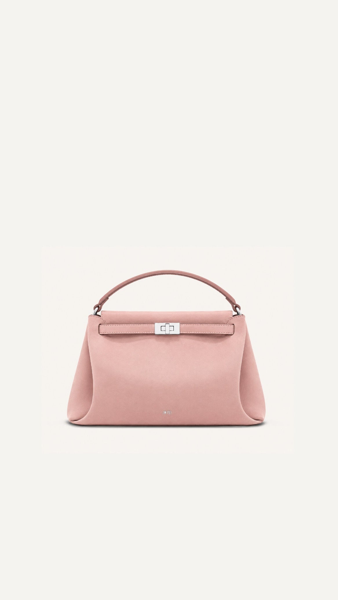 Carmen Faux Suede Top Handle Bag - Gray Pink