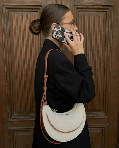 Sharon Crossbody Bag - Brown canvas