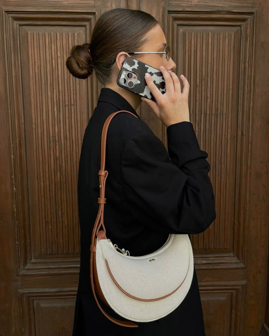 Sharon Crossbody Bag - Brown canvas
