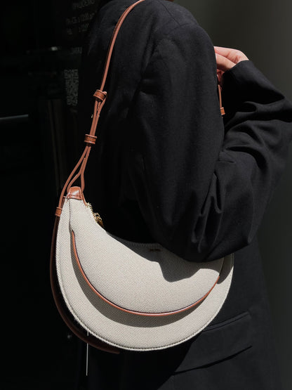 Sharon Crossbody Bag - Brown canvas