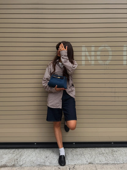 Carmen Top Handle Bag - Blue Denim