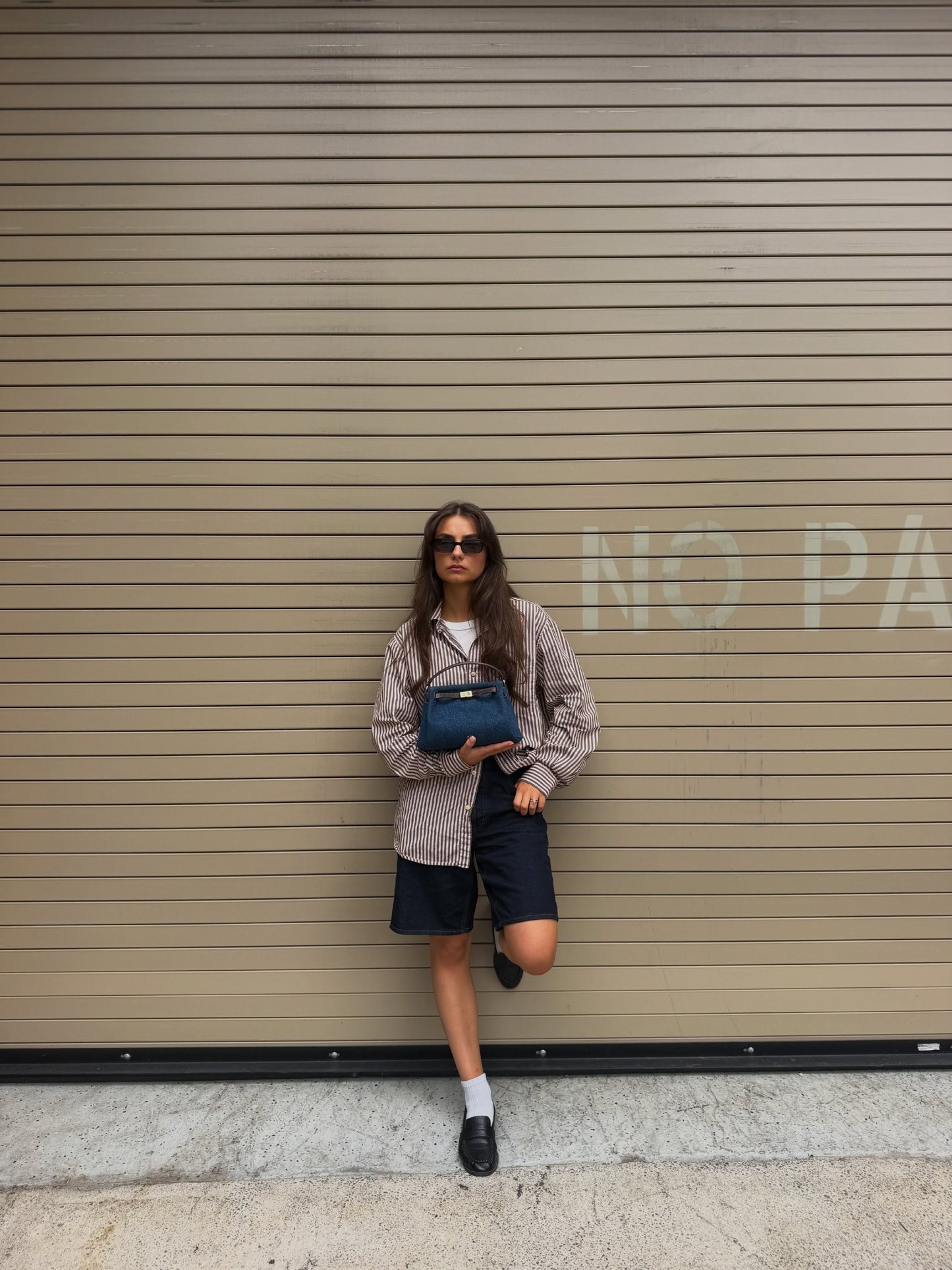 Carmen Top Handle Bag - Blue Denim