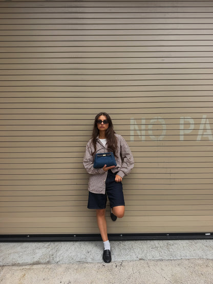 Carmen Top Handle Bag - Blue Denim