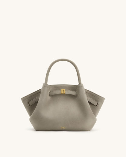 Hana Mini Faux Suede Tote Bag - Gray