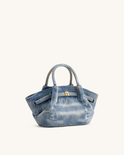 Hana Mini Denim Tote Bag - Blue