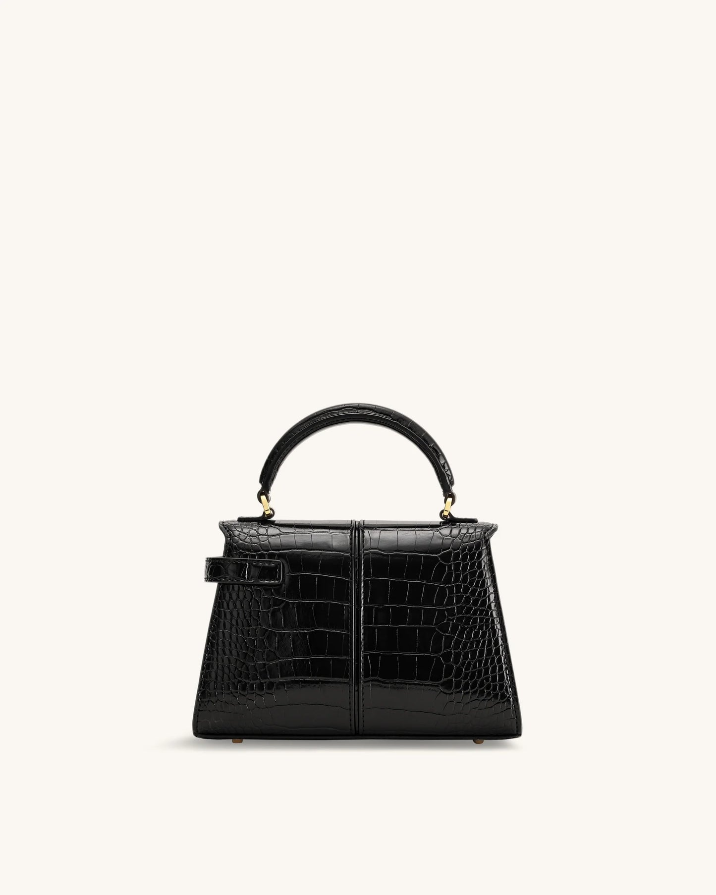 Elise Top Handle Bag - Black Croc
