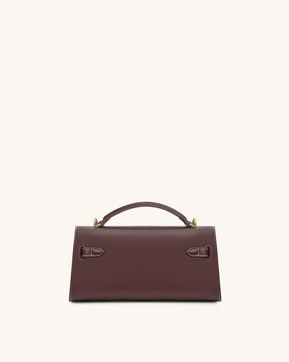Noor Top Handle Bag - Reddish Brown