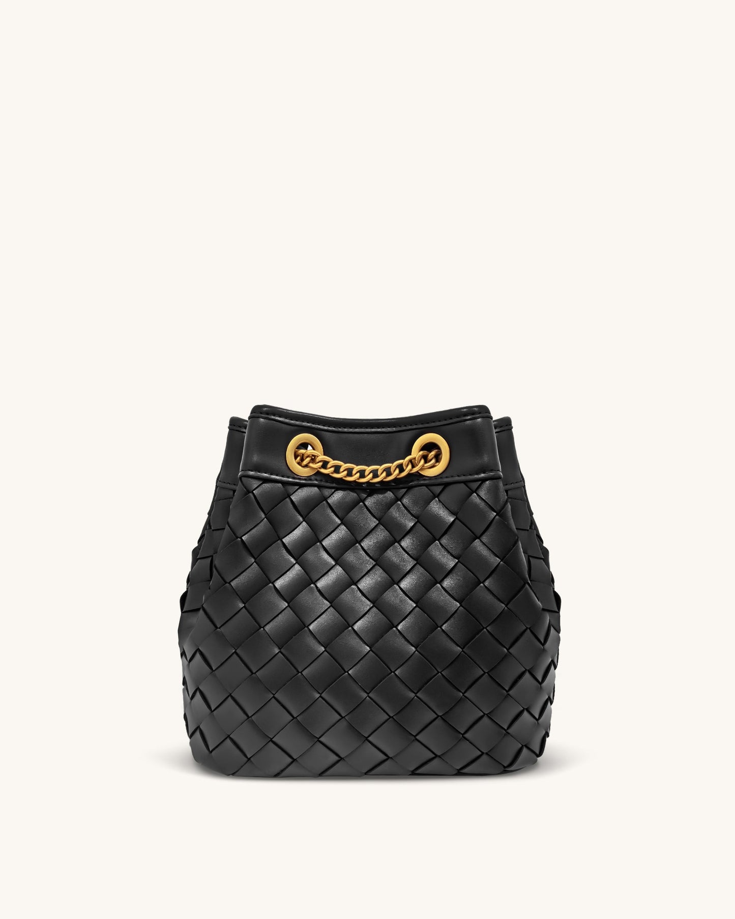 Yara Hand-Woven Bucket Bag - Black