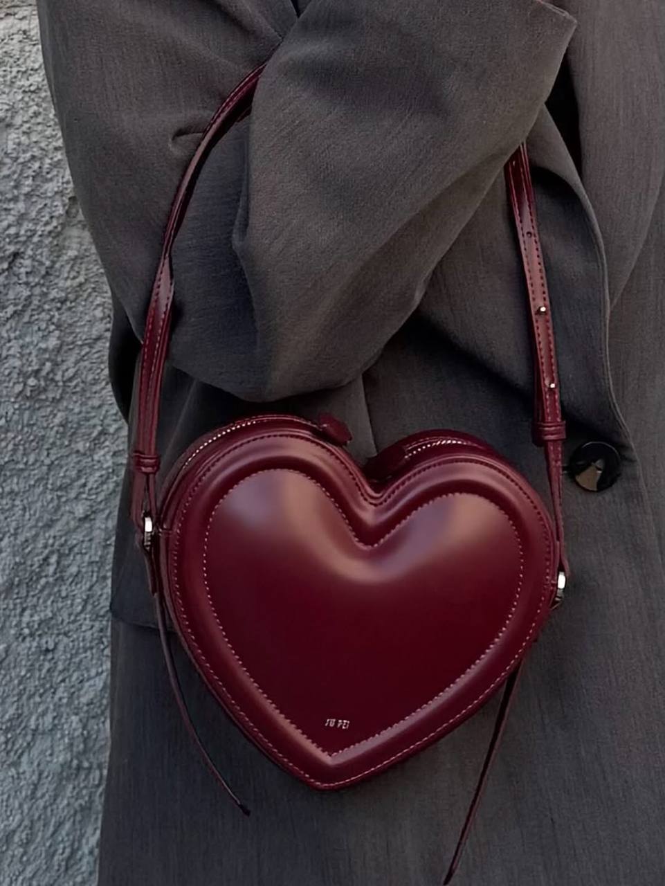 Arlene Heart Bag - Claret