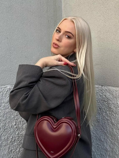 Arlene Heart Bag - Claret