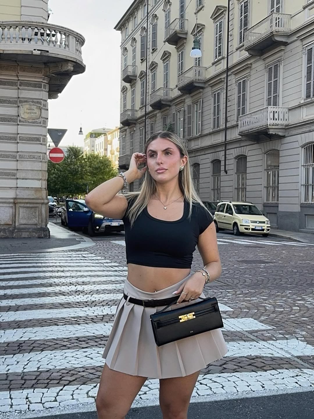 Bria Structured Top Handle Bag - Black