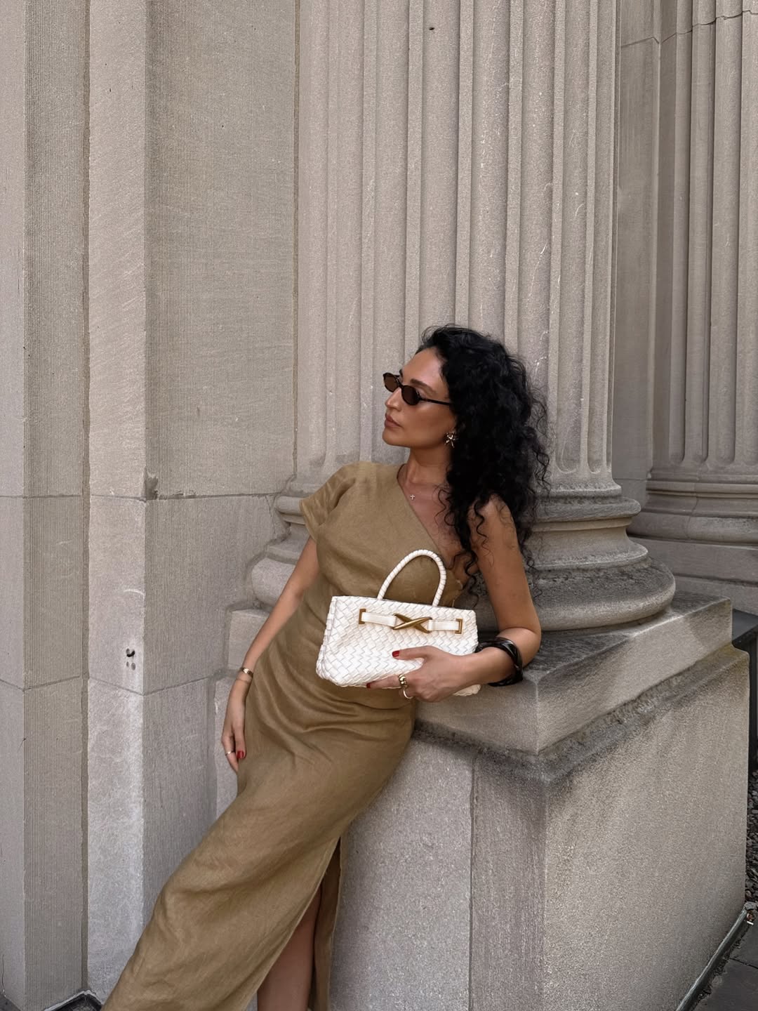 Elora Woven Tote Bag - White