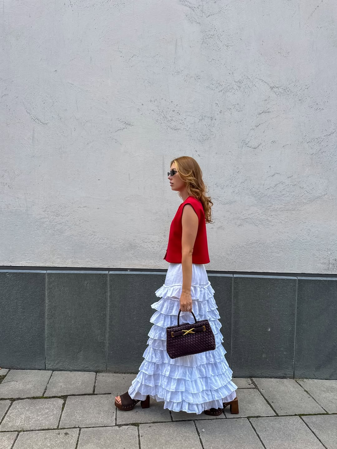 Elora Woven Tote Bag - Deep Burgundy