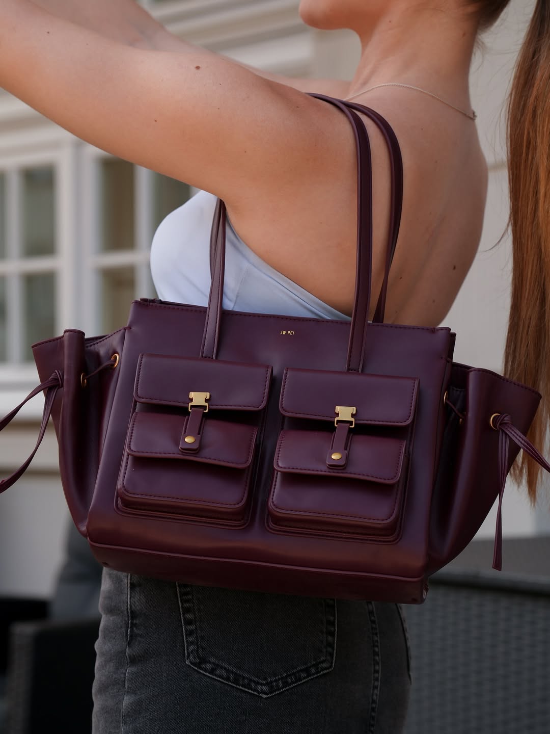 Linda Tote Bag - Deep Burgundy