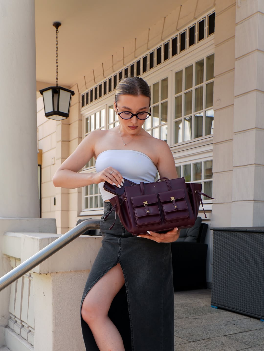 Linda Tote Bag - Deep Burgundy