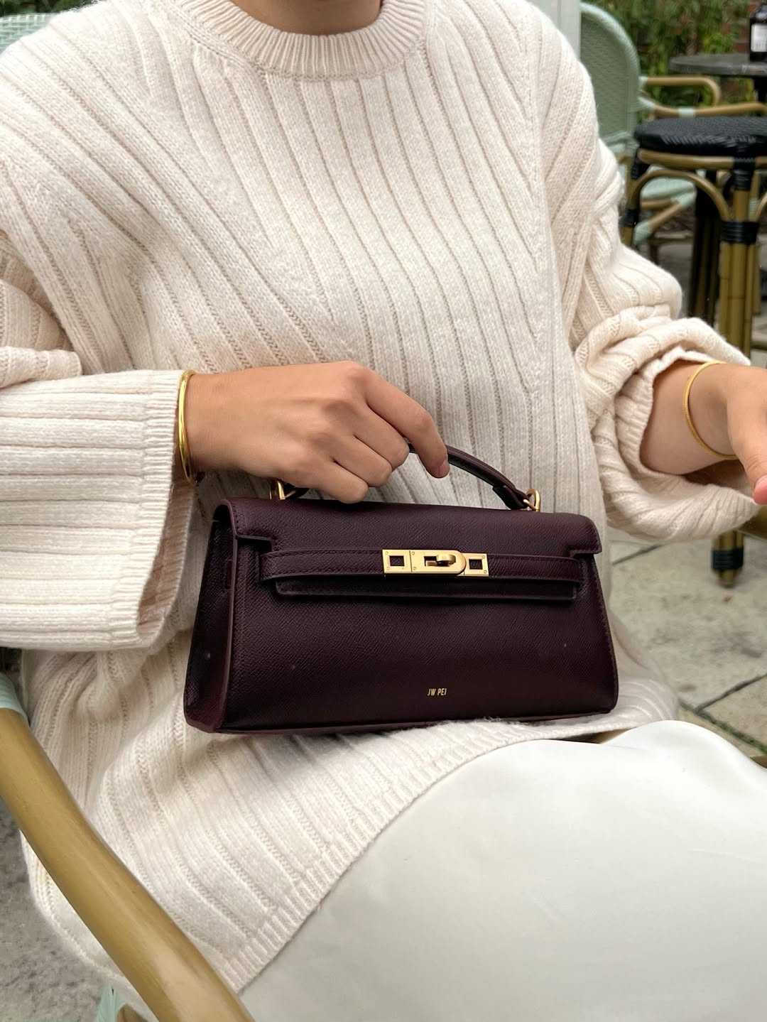 Noor Top Handle Bag - Deep Burgundy – jwbags.com