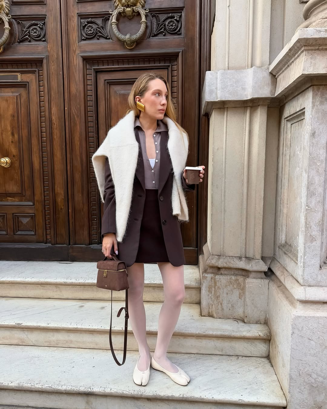 Thea Top Handle Bag - Mocha Brown