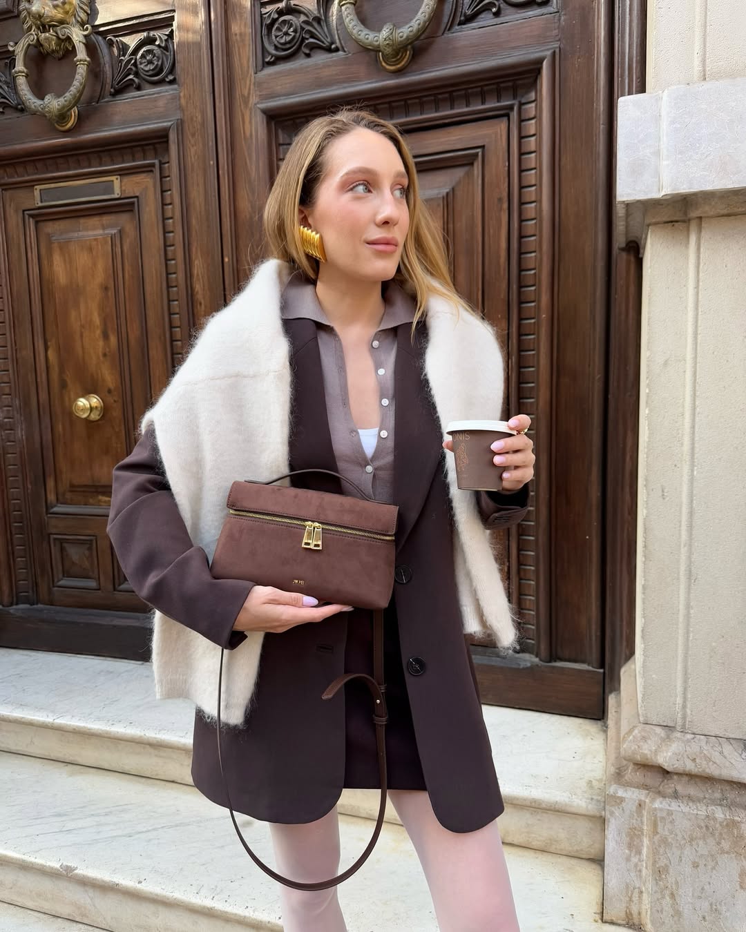 Thea Top Handle Bag - Mocha Brown