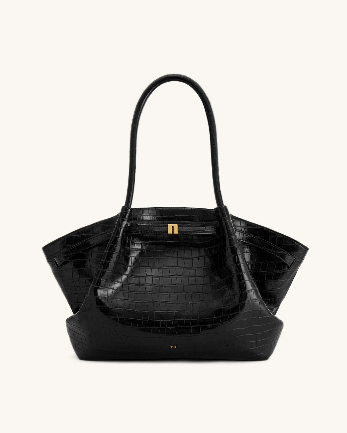 Hana Large Tote Bag - Black Croc