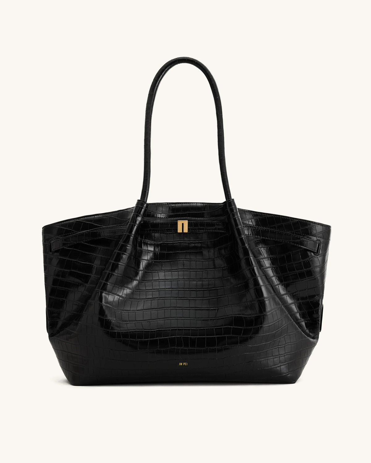 Hana Large Tote Bag - Black Croc