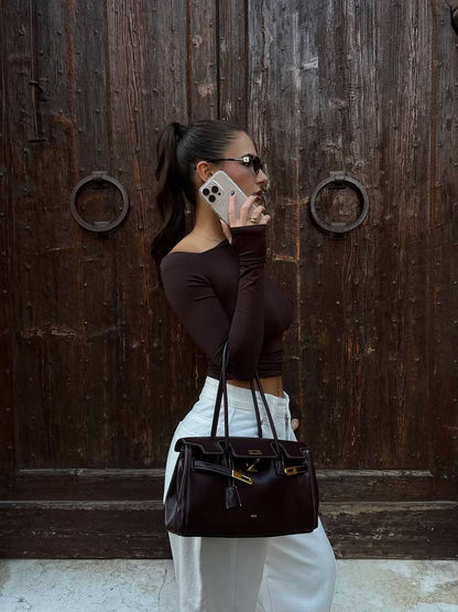 Yara Shoulder Bag - Dark Brown