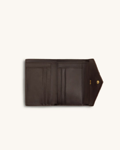 Celeste Woven Textured Envelope Wallet - Chocolate
