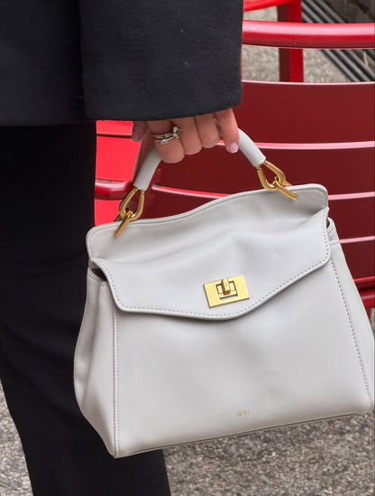 Lucia Classic Top Handle Bag - Light Gray