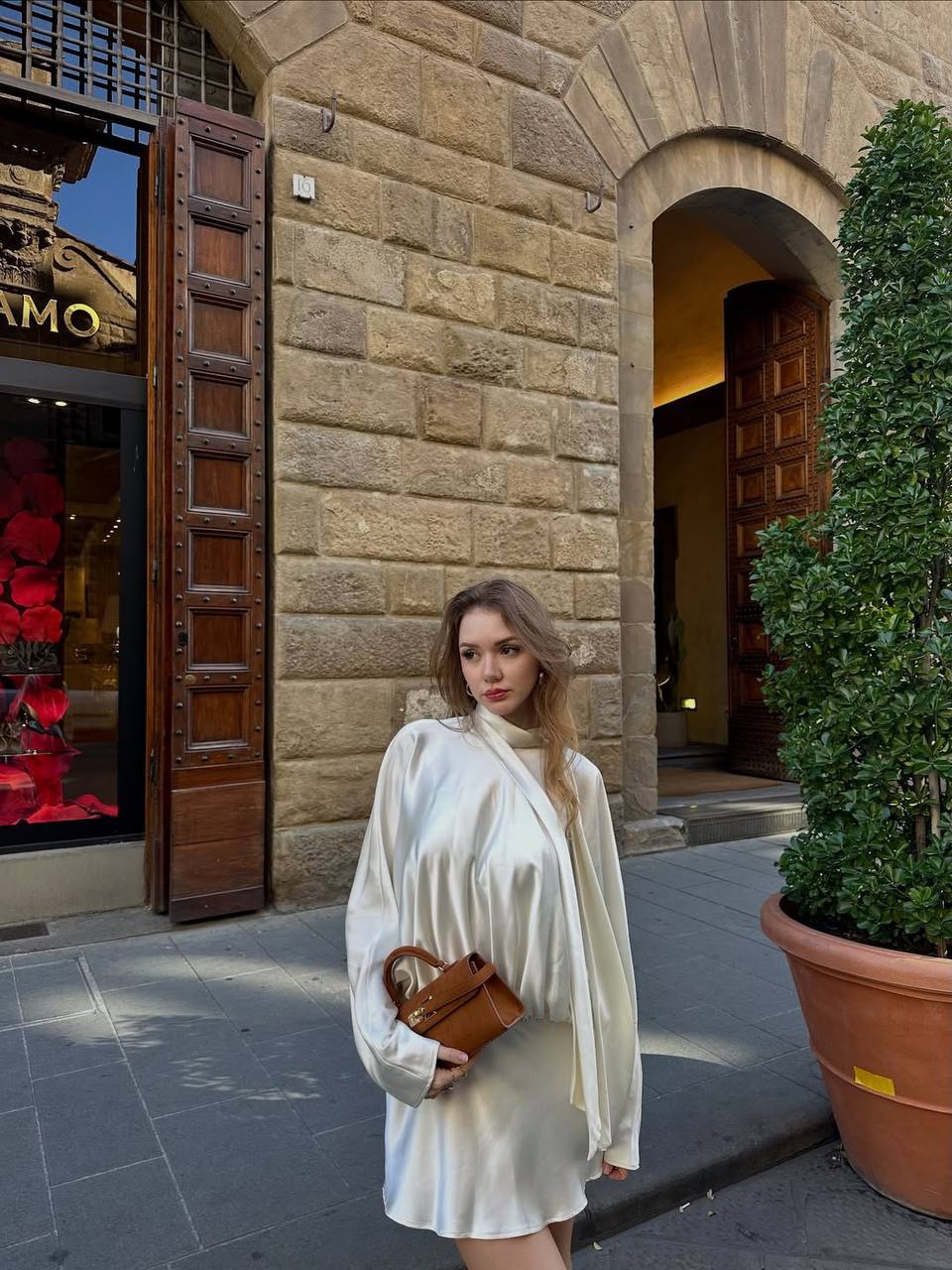 Keyla Faux Suede Top Handle Bag - Brown