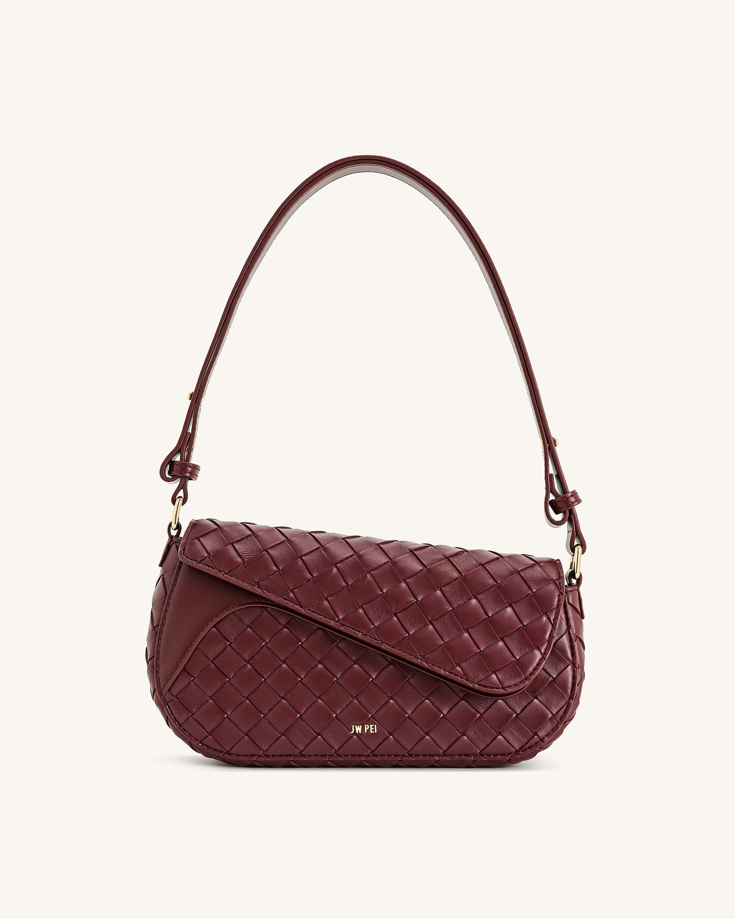 Addisyn Weave Texture Shoulder Bag - Burgundy