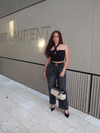 Yara Shoulder Bag - Black Canvas