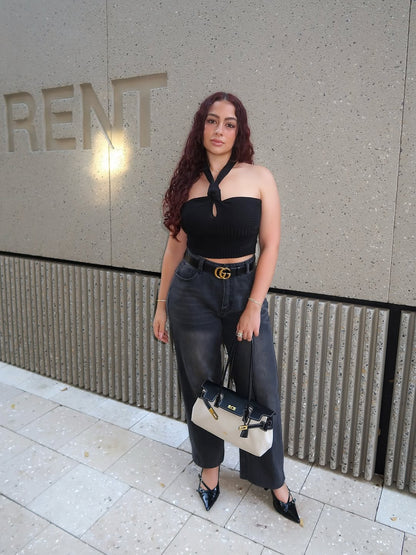 Yara Shoulder Bag - Black Canvas