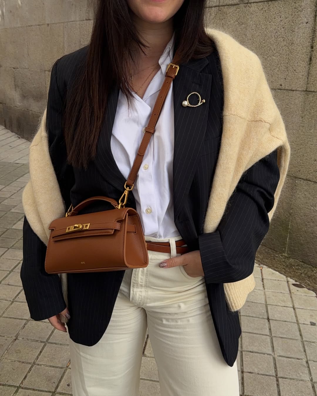 Noor Top Handle Bag - Brown