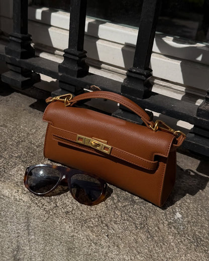 Noor Top Handle Bag - Brown